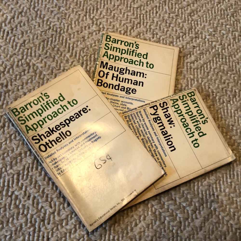 Barrons’s simplified approach study guides for the classics